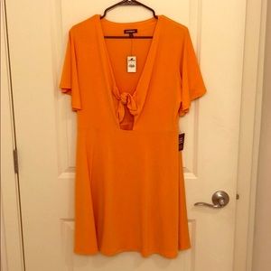 Express tie front dress-orange